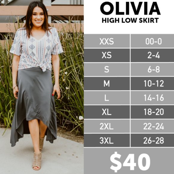 Lularoe Olivia Hi-Low Skirt Sz M - Picture 2 of 2
